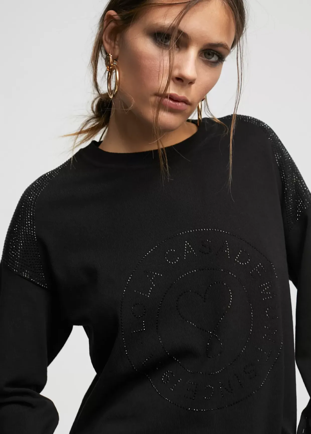 Jersey punto logo strass