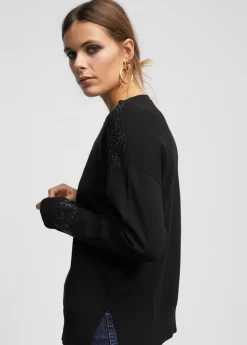 Jersey punto logo strass