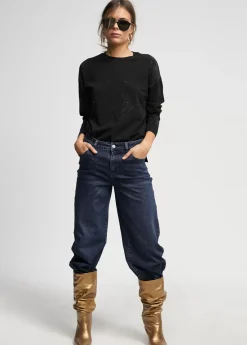 Jersey punto logo strass