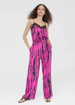 Pantalón ancho bicolor