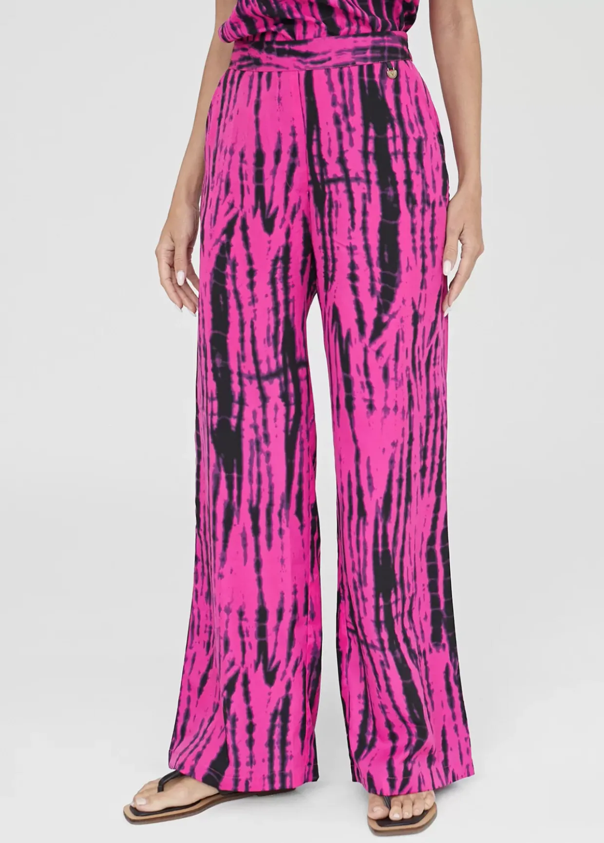 Pantalón ancho bicolor