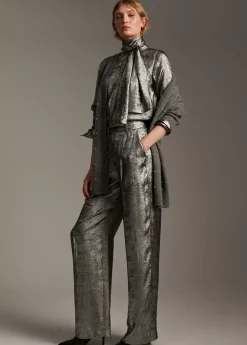 Pantalón recto laminado