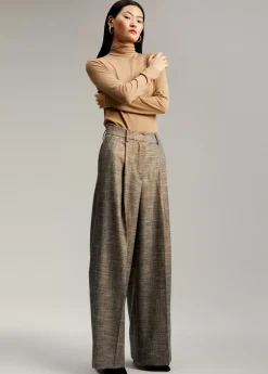 Pantalón wideleg cuadros