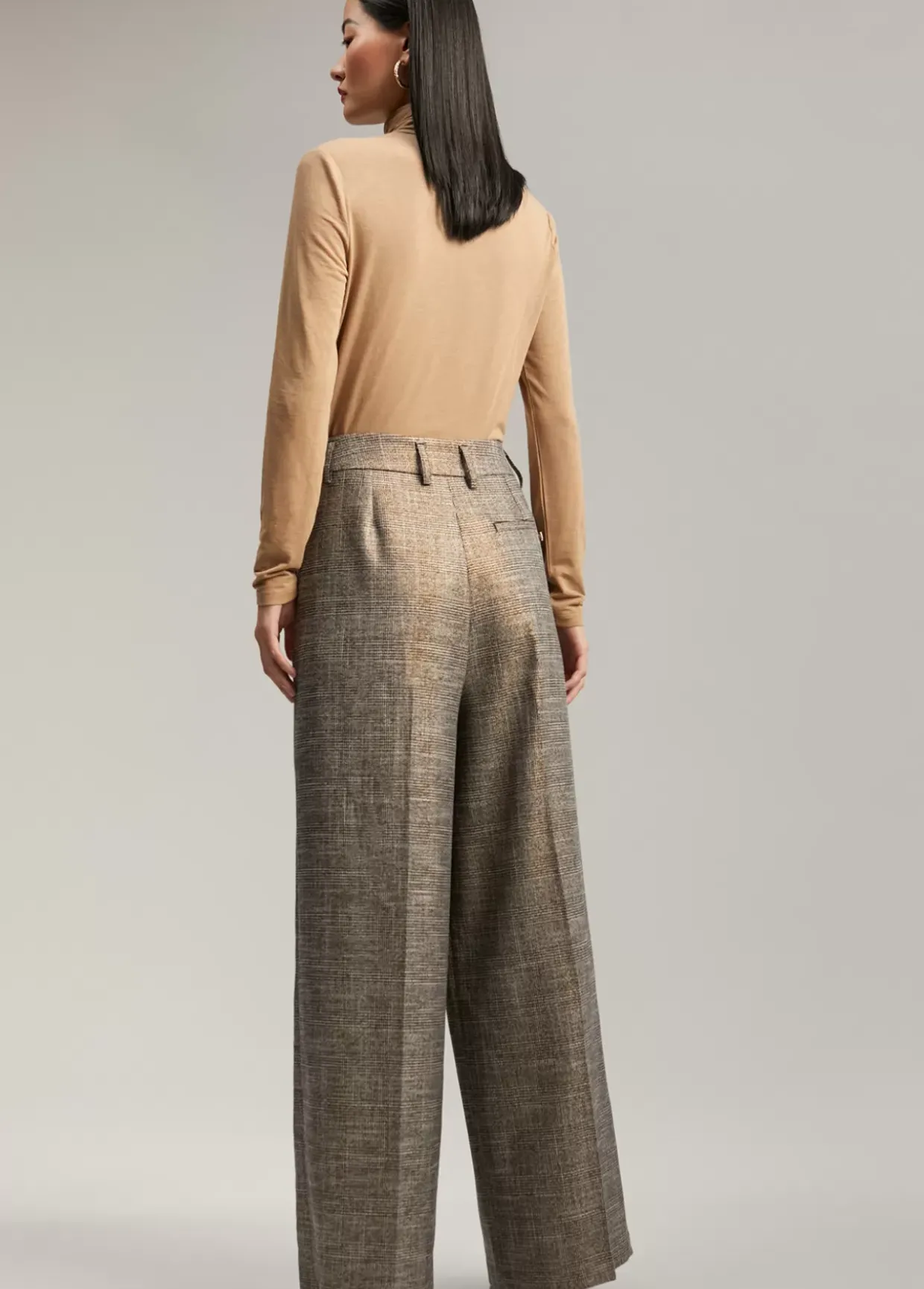 Pantalón wideleg cuadros