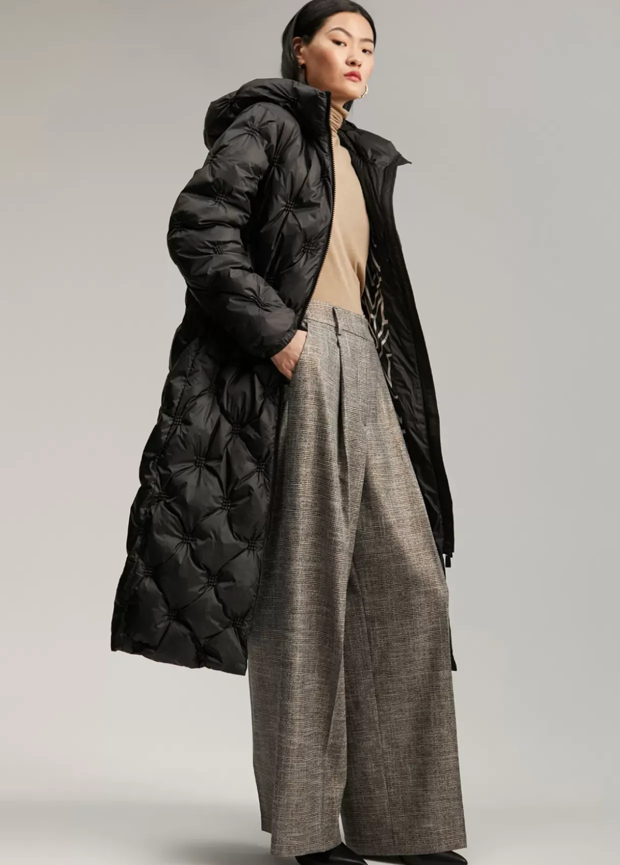 Pantalón wideleg cuadros