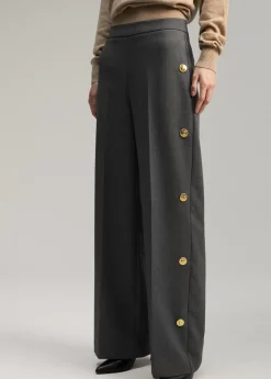 Pantalón wideleg detalle snaps