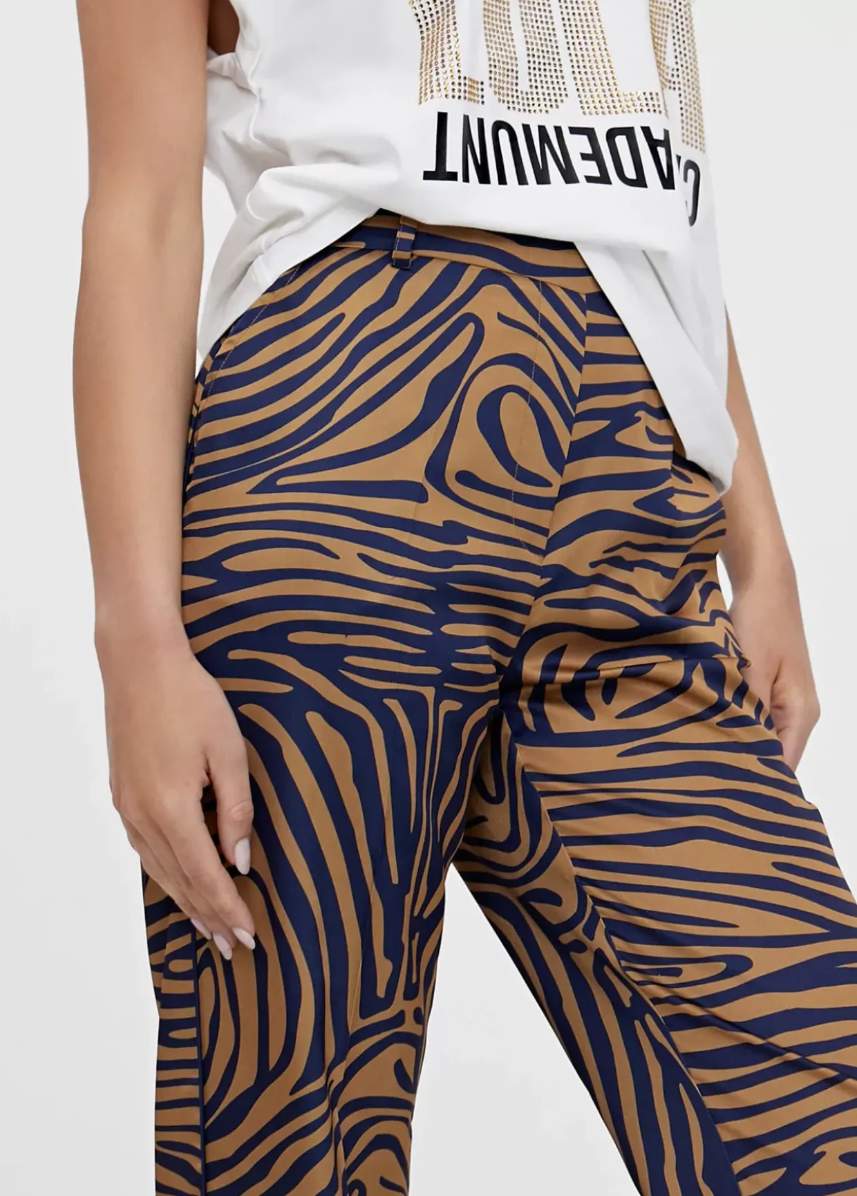 Pantalon recto estampado animal