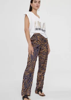 Pantalon recto estampado animal