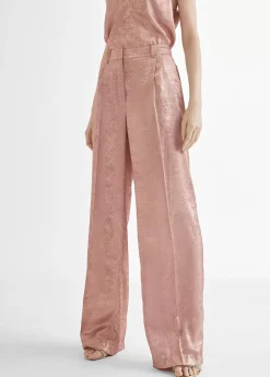 Pantalon recto rosa tornasolado