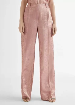 Pantalon recto rosa tornasolado