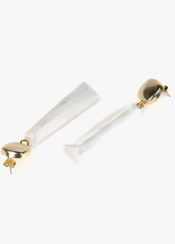 Pendientes blancos dos piezas