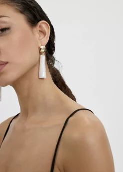 Pendientes blancos dos piezas