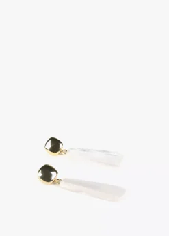 Pendientes blancos dos piezas