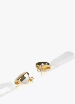 Pendientes blancos dos piezas