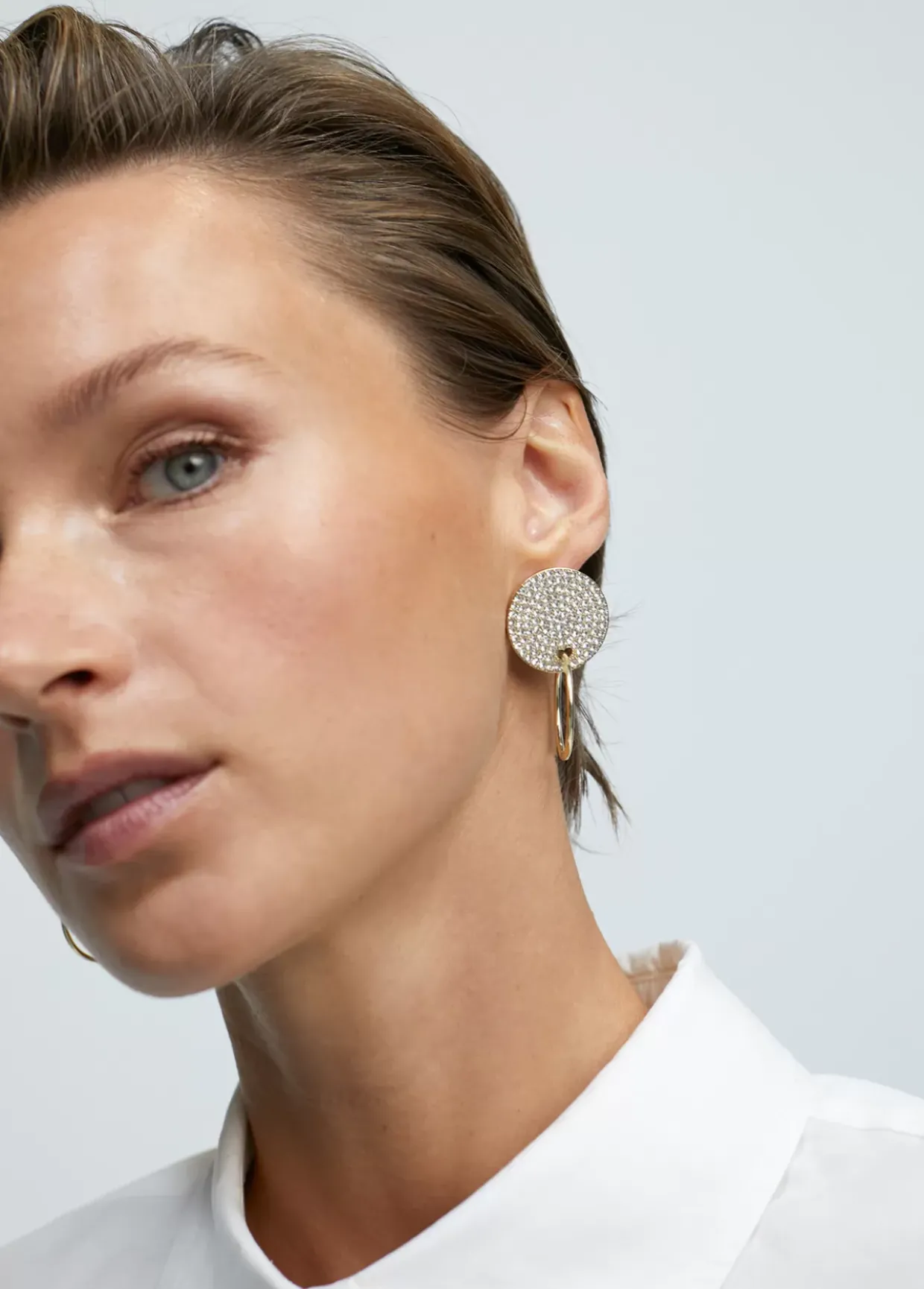 Pendientes botón y aro