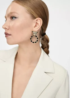 Pendientes cara leopardo y aro