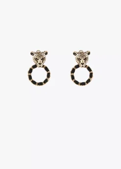 Pendientes cara leopardo y aro