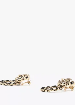 Pendientes cara leopardo y aro