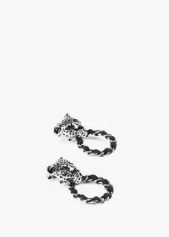 Pendientes cara leopardo y aro