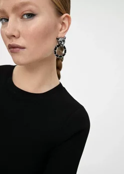 Pendientes cara leopardo y aro