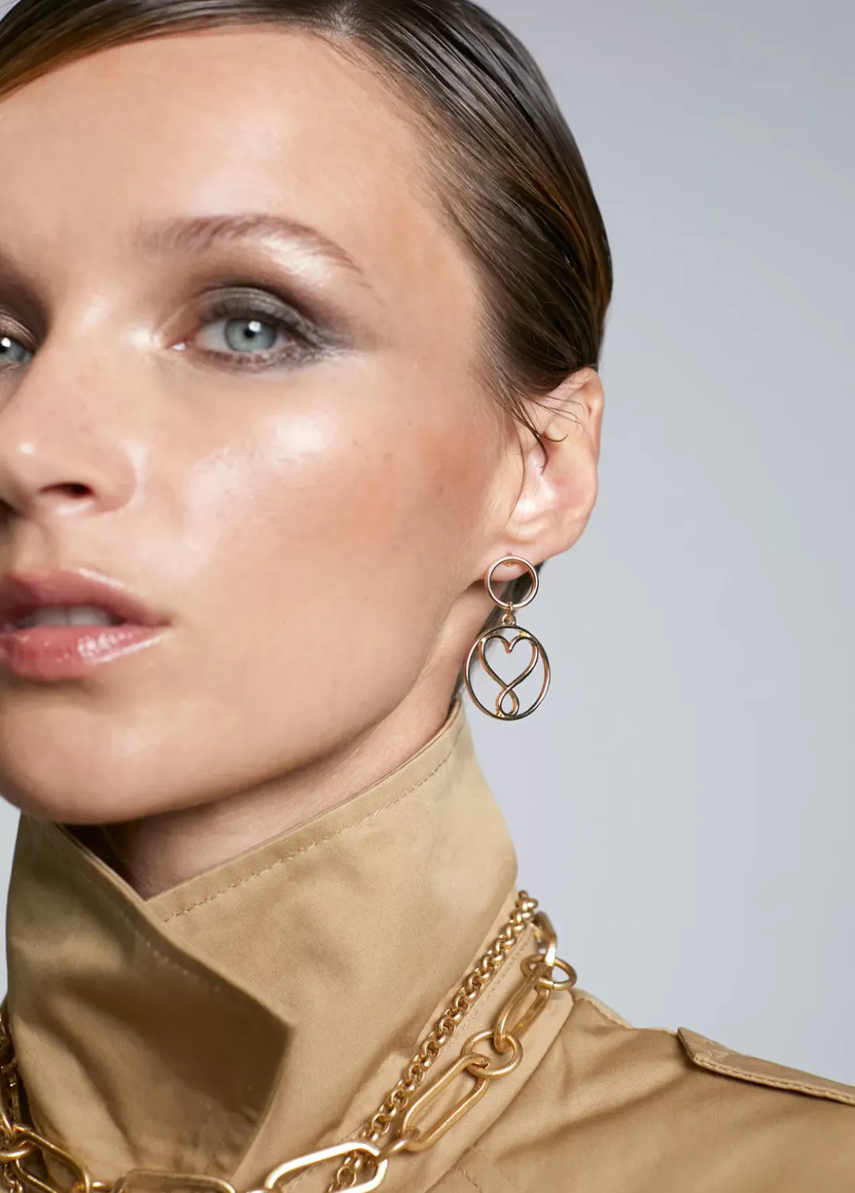 Pendientes circulo y corazón infinito