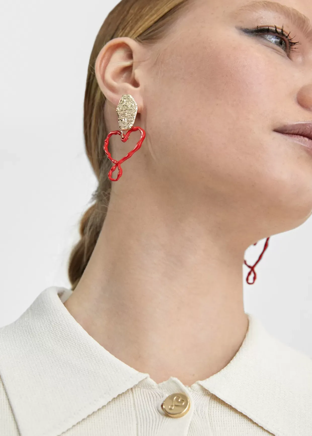 Pendientes corazón lacado