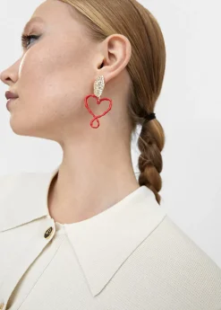 Pendientes corazón lacado