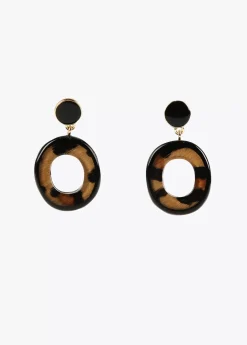 Pendientes de aro animal print