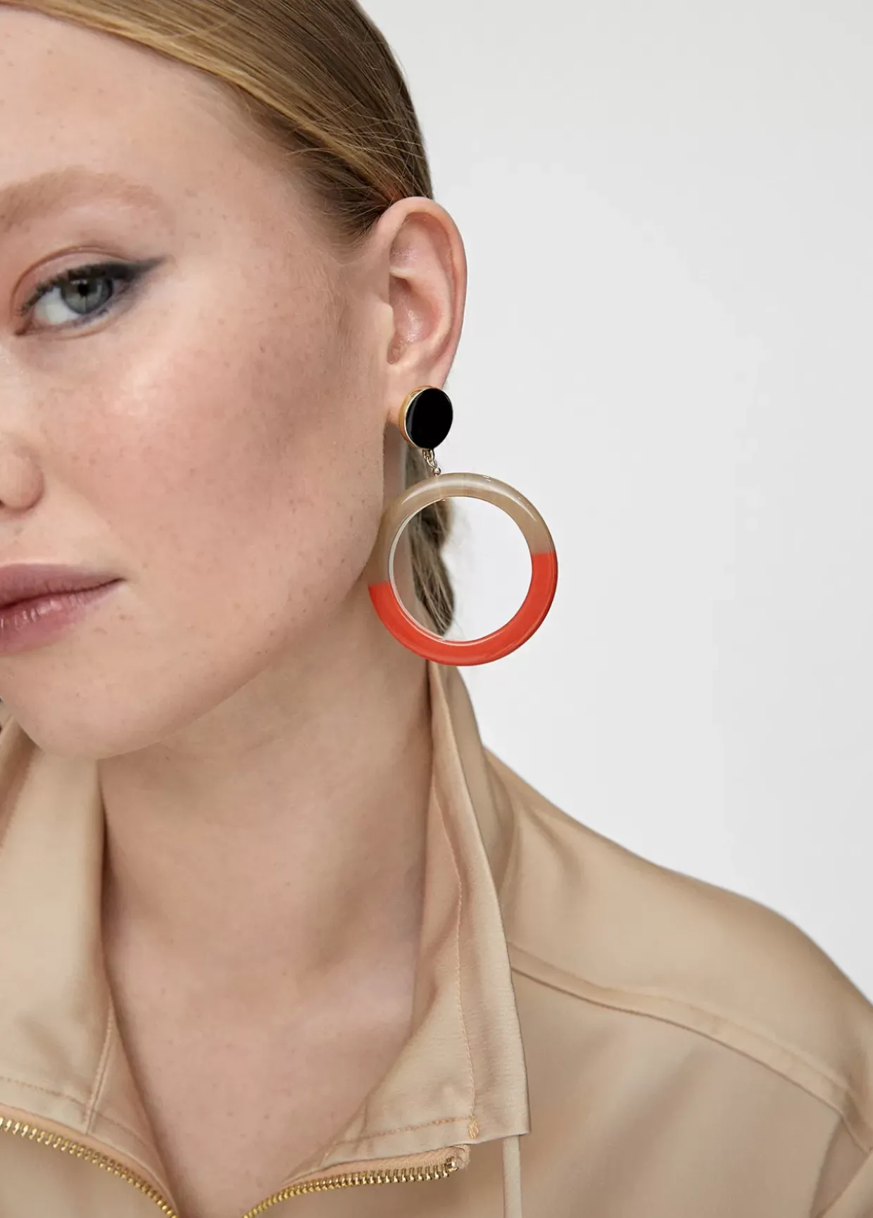 Pendientes de aro bicolor