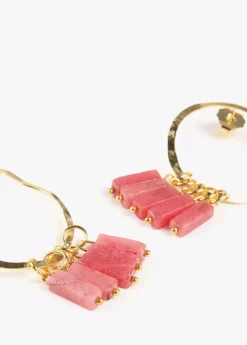 Pendientes de aro con piedras naturales