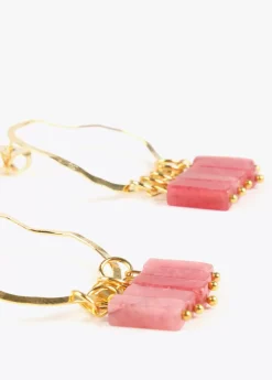 Pendientes de aro con piedras naturales