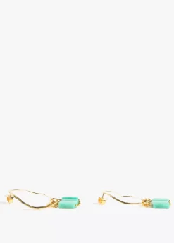 Pendientes de aro con piedras naturales