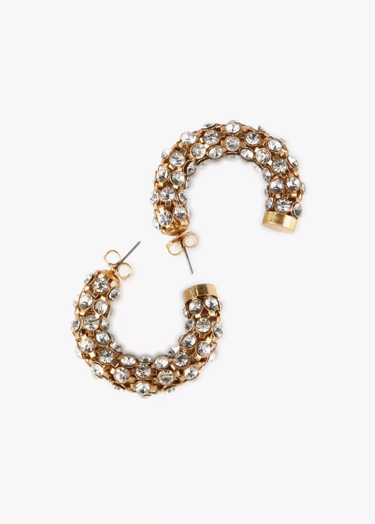 Pendientes de aro y cristales