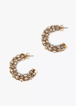 Pendientes de aro y cristales