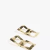 Pendientes dorados doble cuadrado