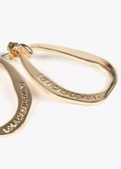 Pendientes óvalo dorado grande