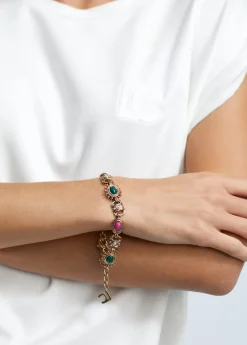 Pulsera dorada multi piedras
