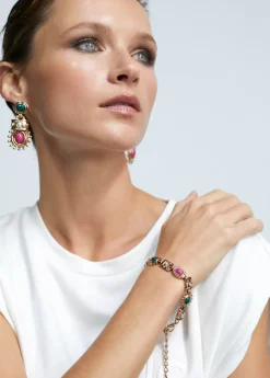 Pulsera dorada multi piedras