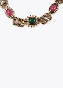 Pulsera dorada multi piedras