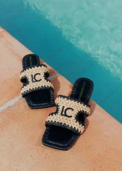 Sandalia pala efecto rafia