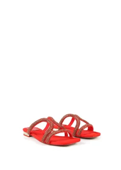 Sandalia plana con pedreria