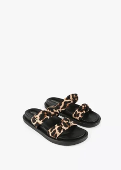 Sandalia plana tiras estampado animal