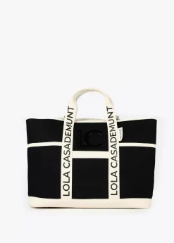 Shopper Canvas con asas logotipadas