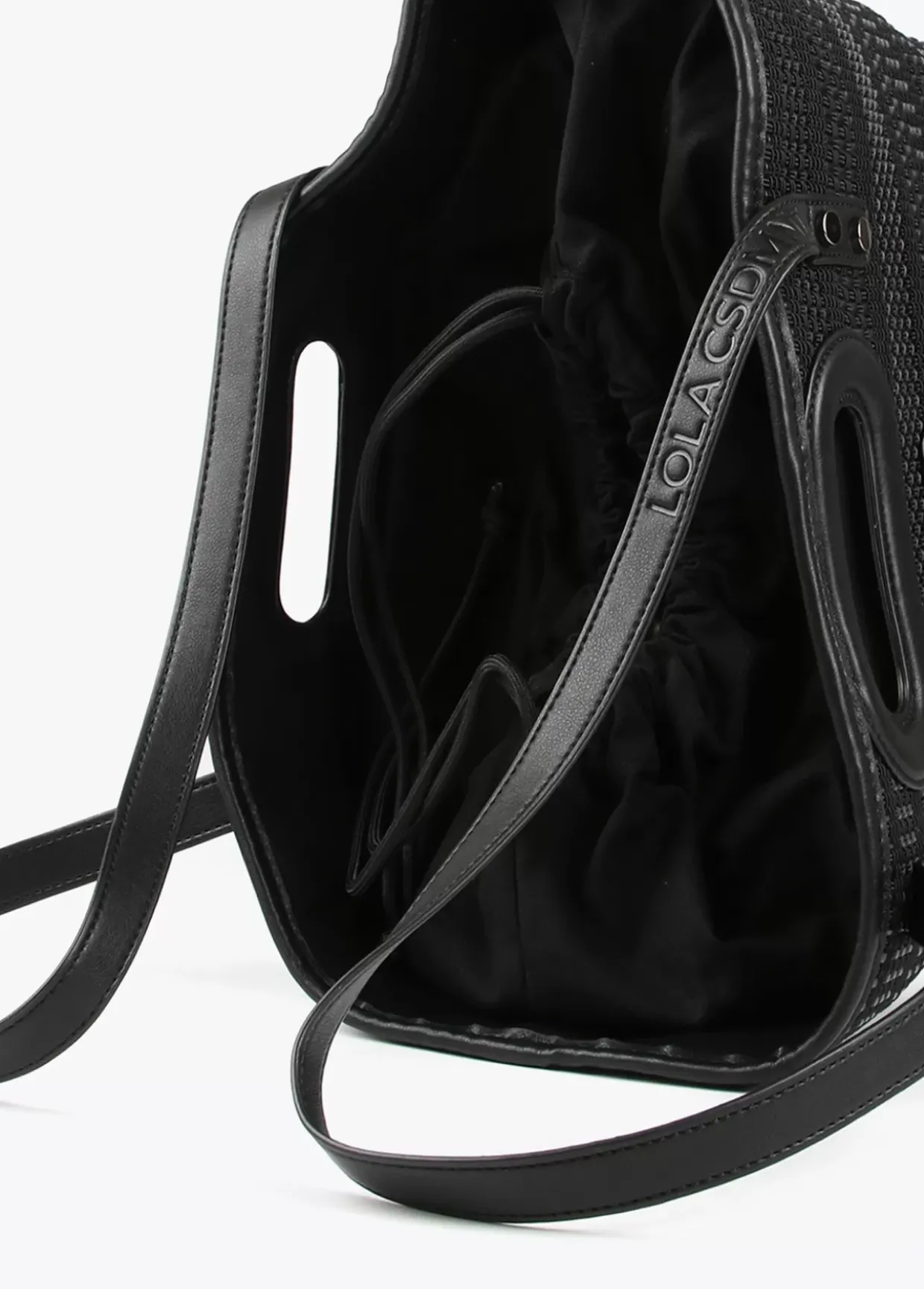 Shopper material trenzado negro