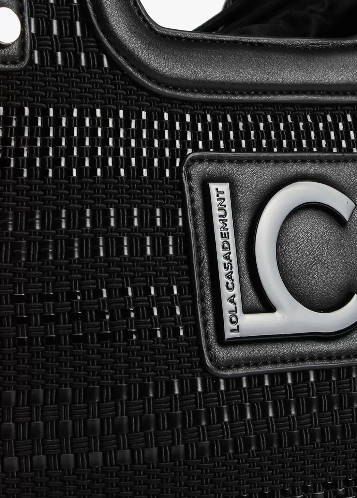 Shopper material trenzado negro