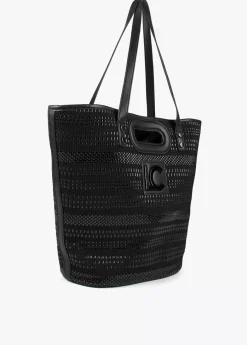 Shopper material trenzado negro