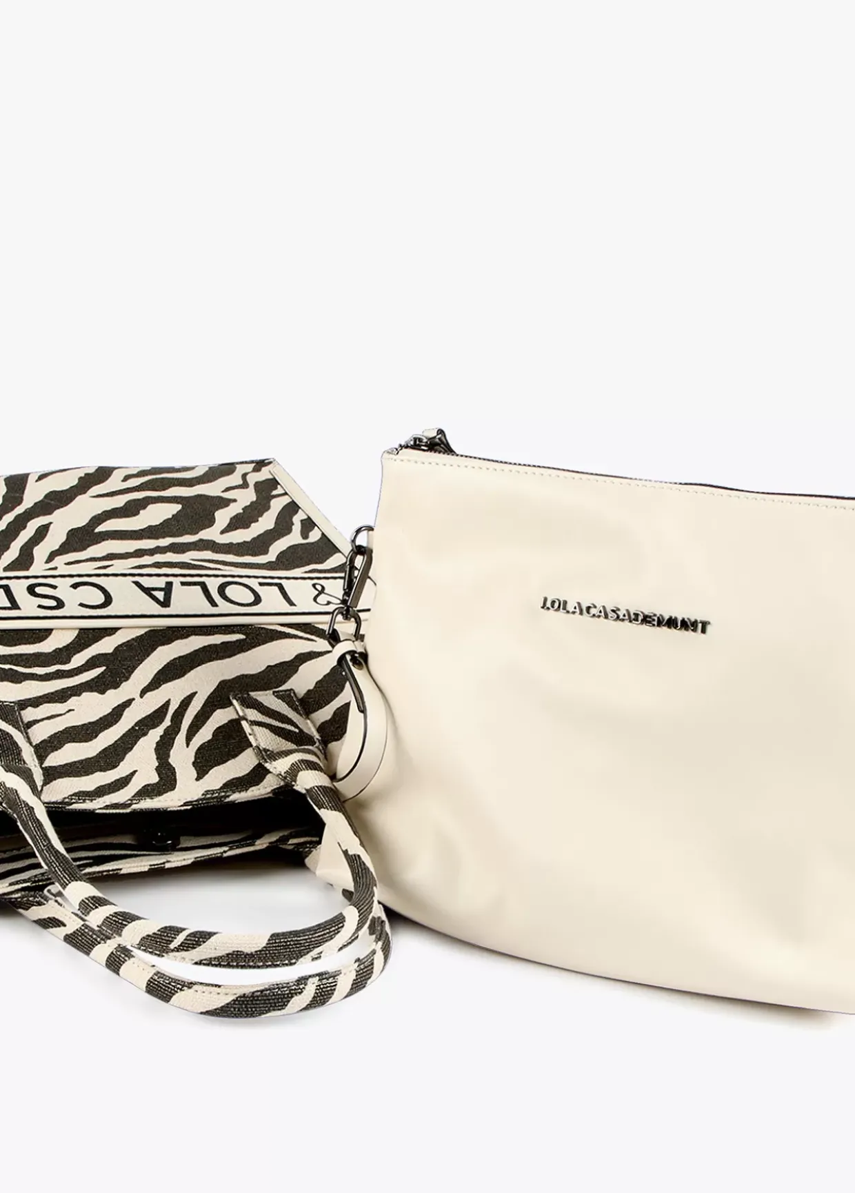 Shopper tejido combinado zebra y leopard