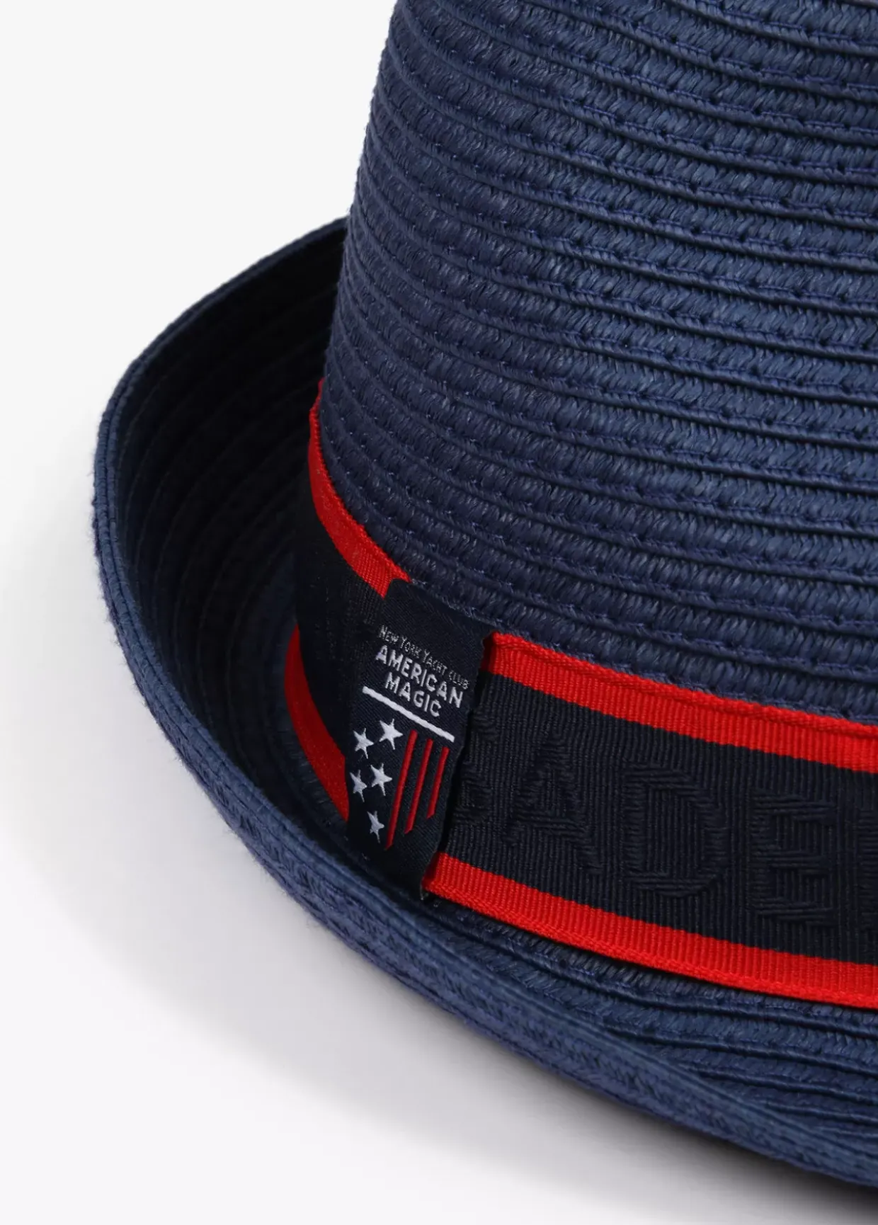 Sombrero de paja azul y cinta logotipada - Lola Casademunt