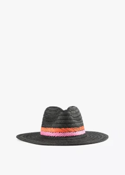 Sombrero efecto ráfia negro