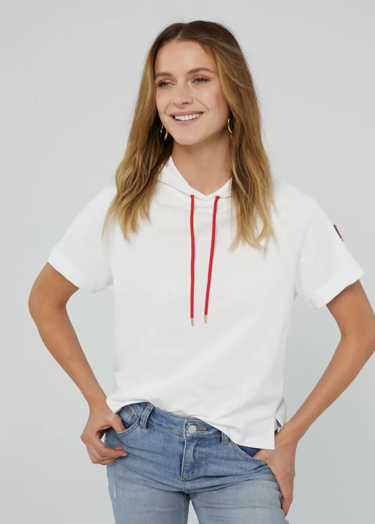 Sudadera manga corta blanca de algodón - Lola Casademunt